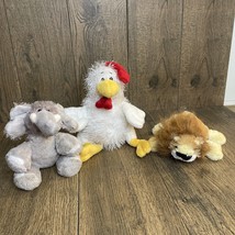Lot of 3 Ganz Plush 2 Lil Kinz Lion And Elephant And Chicken no code - £14.44 GBP
