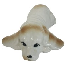 Vintage Porcelain Dog Bassett Hound Long Ears Laying 3.5&quot; - $9.74