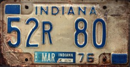 Vintage Indiana  License Plate -  - Single Plate 1976 .Crafting Birthday - $28.79