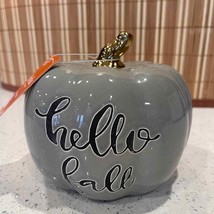 Martha Stewart Hello Fall Grey Ceramic Pumpkin Decor - £30.93 GBP