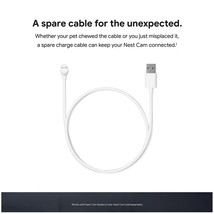 Cam Charge Cable - Replacement Cable For Nest Cam - 3 Feet (Snow) - $30.49