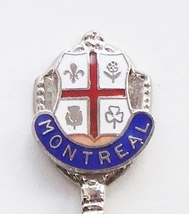 Collector Souvenir Spoon Canada Quebec Montreal Coat of Arms Cloisonne Emblem - £5.61 GBP