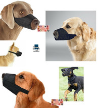 Top Performance DOG MUZZLE LINED NO BITE BARK QuickFIT Nylon ADJUSTABLE ... - £7.16 GBP+