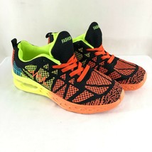 Womens Mens Unisex Athletic Sneakers Colorful Knit Orange Yellow M 7.5 W 10 - $19.24