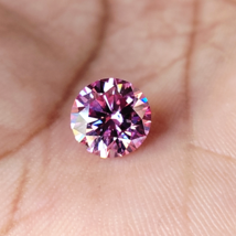 8 mm Round Cut Loose Moissanite Stone Pink Color Gemstones For Ring &amp; Jewelry - £57.72 GBP