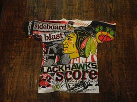 Vintage 90s Chicago Blackhawks Magic Jonson Tees All Over Print T Shirt L - £88.77 GBP