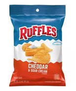 Ruffles Potato Chips Cheddar Sour &amp; Cream Flavored Snack 2.12 oz. Bag, P... - $221.55 MXN