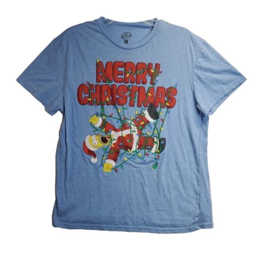 Matt Groening The Simpsons Homer Merry Christmas T-Shirt - Size Large - $9.36