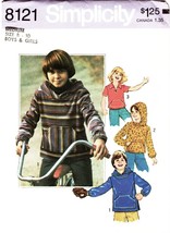 Child&#39;s PULLOVER TOPS Vintage 1977 Simplicity Pattern 8121 Size Medium (8-10) - £9.58 GBP