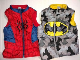 Spiderman Batman DC Comics Puffer Vest Size 5T - £10.42 GBP