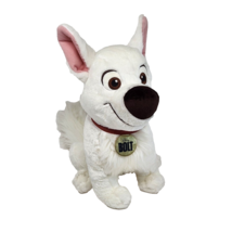 14&quot; Disney Store Bolt White Puppy Dog Stuffed Animal Plush Toy W Collar - $46.55