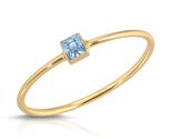 Galaxy Gold GG 14K Solid Yellow Gold Natural Aquamarine Bezel Set Ring f... - $254.87