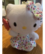 Ty Hello Kitty Plush with Lollipop &amp; Polka Dot Dress 6&quot; Sanrio Preowned - $7.99