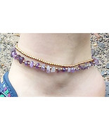 Amethyst Beaded  Anklet Bracelet  handmade jewelry  Kids Girls  - $19.05 CAD