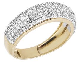 14K Yellow Gold Plated Round D/VVS1 Diamond Women Cluster Engagement Band - £58.85 GBP