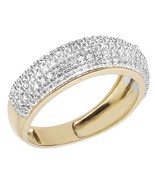 14K Yellow Gold Plated Round D/VVS1 Diamond Women Cluster Engagement Band - $102.50 CAD