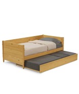 Twin Solid Wood Daybed with Roll Out Trundle Bed Frame in Light Yellow B... - $14,666.73 MXN