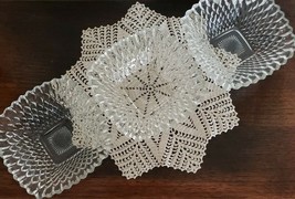 Set of Three (3) ~ Clear Glass ~ Dessert Dishes/Bowls ~ 4.75&quot; Square x 1... - $30.00