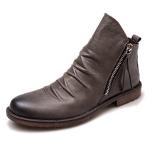 High Quality New Fashion Men Leather Buckle Business Boot Vintage Casual Classic - £41.67 GBP