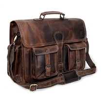 Leather Laptop Messenger Bag Vintage Briefcase Satchel For Men And Women (Vintag - £115.65 GBP