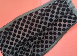 Victoria&#39;s Secret S PANTS black mesh Flocked Polka Dot PJ PAJAMAS Very Sexy - $79.19