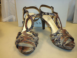Etienne Aigner New Womens Orion Brown Black Snake Heels 5.5 M Shoes  - £54.60 GBP