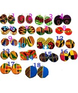African Fabric Ankara Kente Prints Dangle Hook Drop Earrings - $9.59 CAD