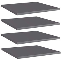  Shelf Set of 4 High gloss grey Engineered wood 16x16 in - $875.64 MXN