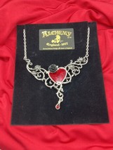 Alchemy P721 The Blood Rose Heart Pendant Necklace Gothic Red IN HAND Valentine - £60.55 GBP