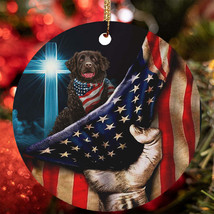 Cute American Water Spaniel Dog Patriotic Flag USA Christmas Ornament Gi... - $15.79