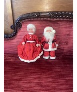 Vintage Dish Soap Bottle Dolls Santa and Mrs Claus Handmade Christmas Ho... - $20.11