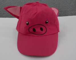 Baseball Cap Pink Pig One Size Hat Face Ears Tail Adjustable Hook &amp; Loop... - £3.95 GBP