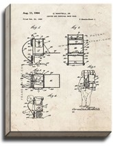 Hiking And Survival Back Pack Patent Print Old Look on Canvas - $39.95+