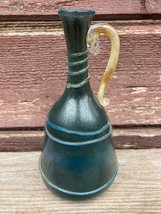 Vtg Venetian Art Nouveau Thin Applied Art Glass Pitcher Vase Italian ? - $69.25