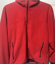 Lands End Fleece Jacket M38-40Regular Full Zip , Red With Black inside. - £15.46 GBP