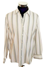 Anchor Blue Shirt Men&#39;s Size Large Button Front Striped Pearl Snaps on C... - £11.87 GBP