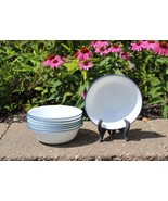 Set of 7 Corelle White Blue Rim Cereal Soup Salad Bowls Fusion Cobalt True Blue - $34.99