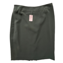 JohnMC Womens Straight Skirt Moss Green Back Three Back Slit Zip Midi 8 New - £18.21 GBP