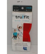 TruFit Youth Active Gripper Socks S Red Non-Slip Kids Fitness Dance NEW - $20.23 CAD