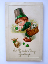 St Patricks Day Postcard John Winsch Big Eyed Child Mailman Series Erin ... - $997.98