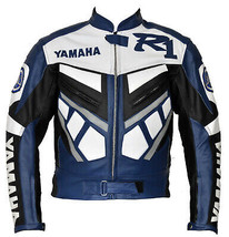 YAMAHA R1 Mens Motorbike Leather Jacket Motorcycle Racing Biker Leather ... - £110.26 GBP