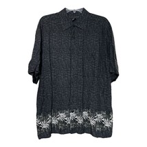 Manhattan Mens Black Hawaiian Short Sleeve Aloha Camp Shirt Size Medium - £11.72 GBP