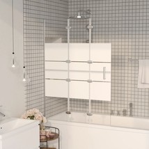 vidaXL Folding Shower Enclosure ESG Glass White 39x55 - Frameless, Easy Install - $289.49