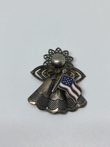 Vintage Mixed Metals (70% Silver) American Flag Brooch - £19.58 GBP