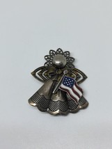 Vintage Mixed Metals (70% Silver) American Flag Brooch - £19.29 GBP