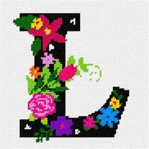 Pepita Needlepoint kit: Letter L Primary Floral, 7&quot; x 7&quot; - $50.00+
