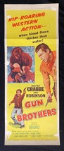 Gun Brothers Original Insert Movie Poster -1956 Buster Crabbe - £107.33 GBP