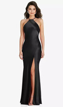 After Six 6853..Halter Convertible Strap Bias Slip Dress...Black...Size ... - $94.05