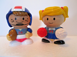 Learning Curve Age 1+ Play Town Wood Dolls Football Player BOY, Cheerleader Girl - £5.50 GBP