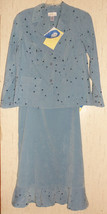 Nwt Womens Susan Graver Style Blue Skirt &amp; Jacket Set Size L (14) - £29.18 GBP